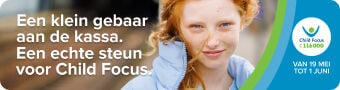 Een klein gebaar aan de kassa. Een echte steun voor Child Focus.