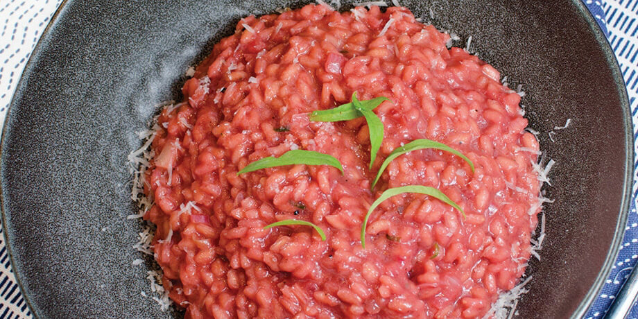 Risotto à la betterave rouge et à l'estragon