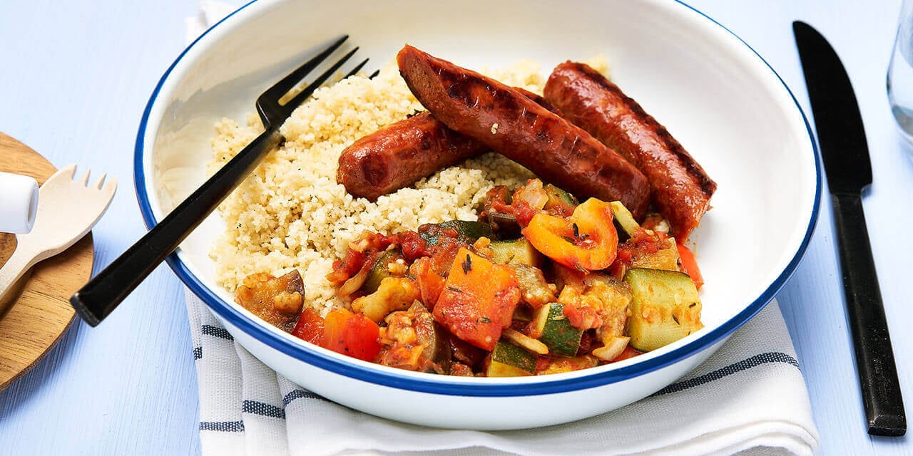 Merguez met ratatouille en couscous