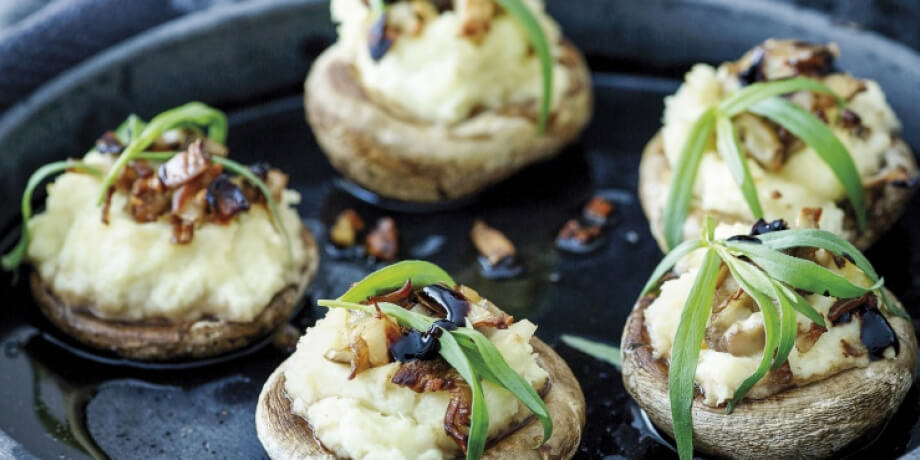 Champignons farcis à la purée de panais