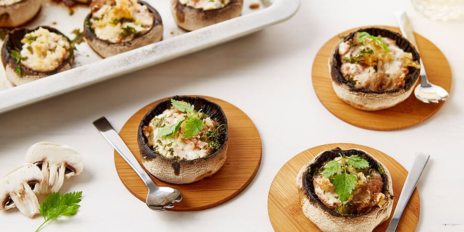 Champignons met verse kaas