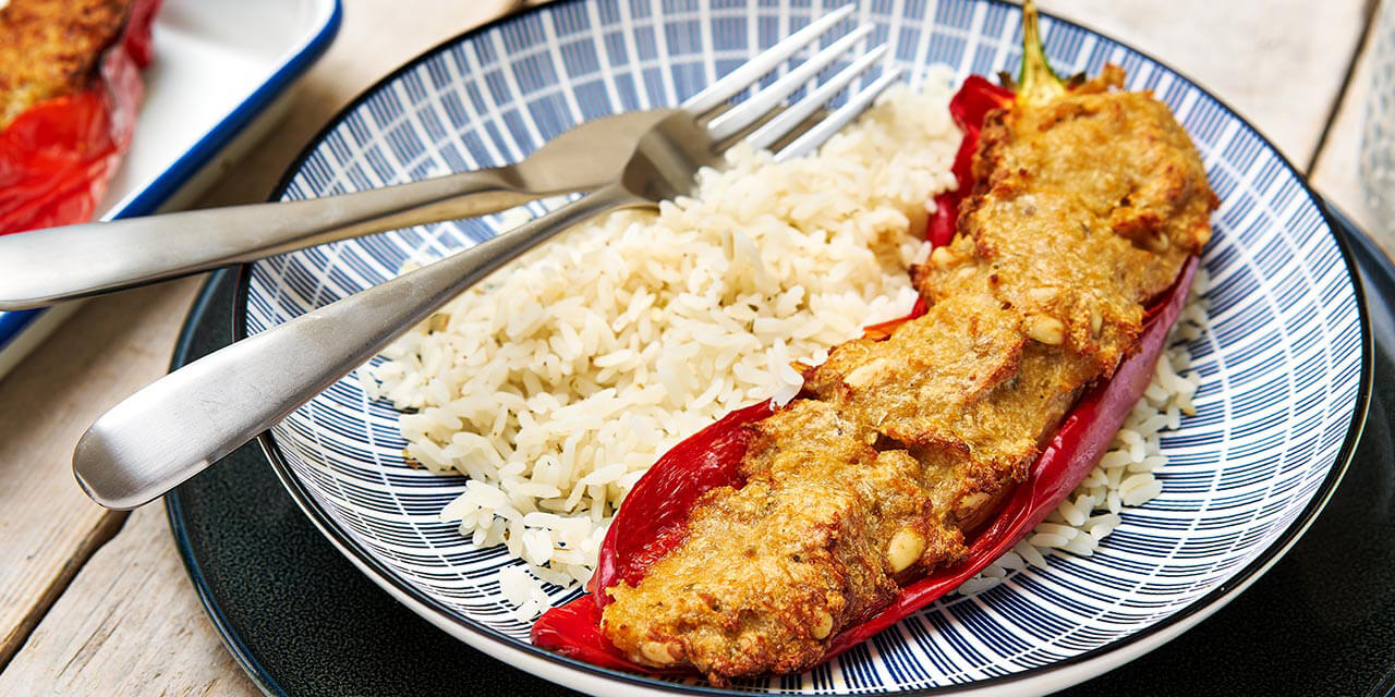 Poivron doux farci au poulet haché