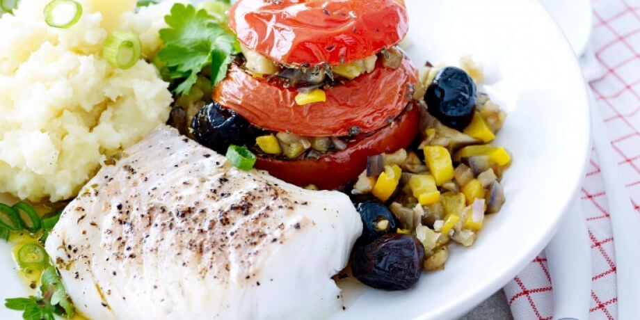 Kabeljauwfilet op mediterrane wijze