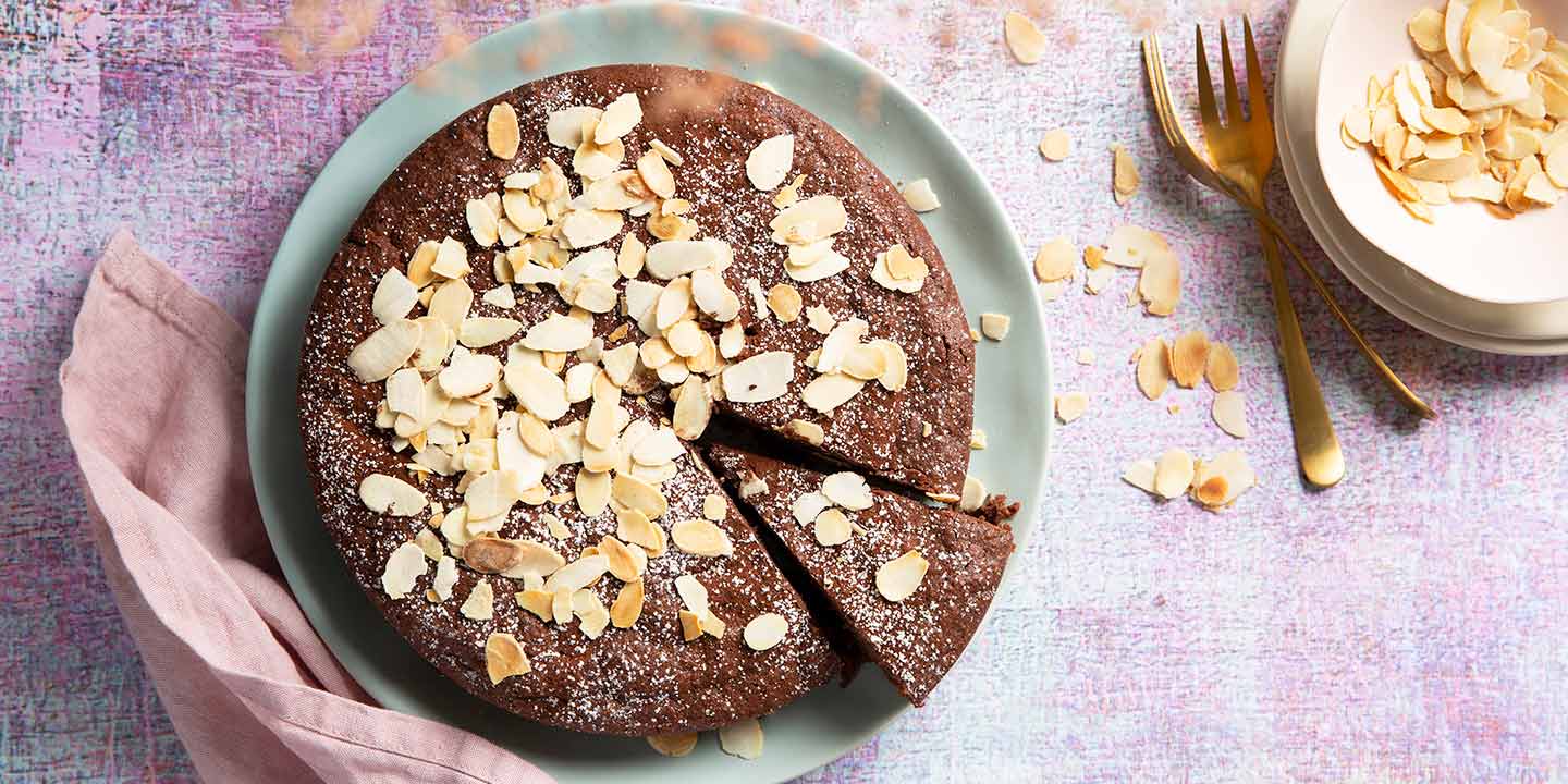 Chocolade-amandeltaart