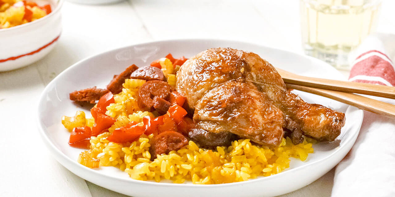 Paëlla aux cuisses de poulet et chorizo		