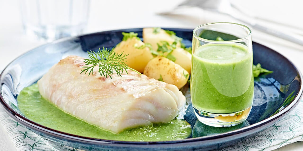 Kabeljauw uit de oven met lentesaus