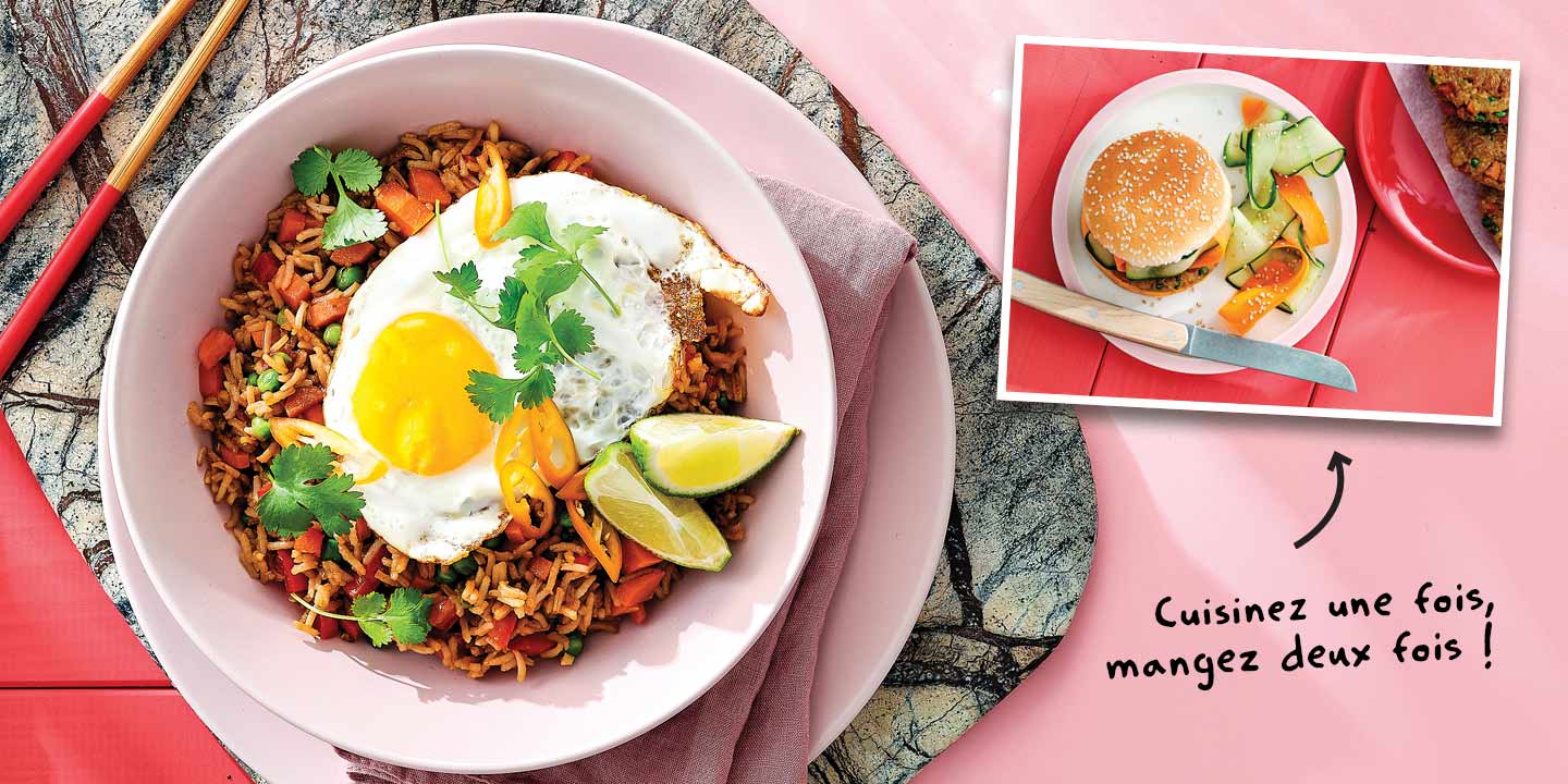 Nasi goreng et oeuf frit croustillant