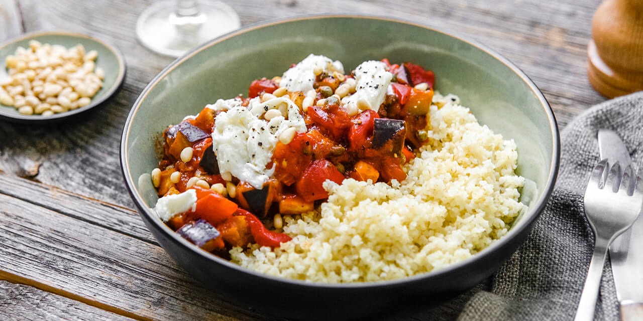 Boulgour aux légumes méditerranéens et mozzarella