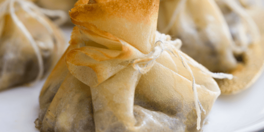 Ballotins aux asperges, champignons et feta