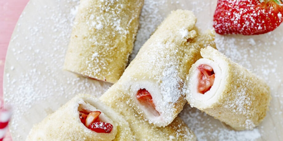 Rolletjes met aardbeien