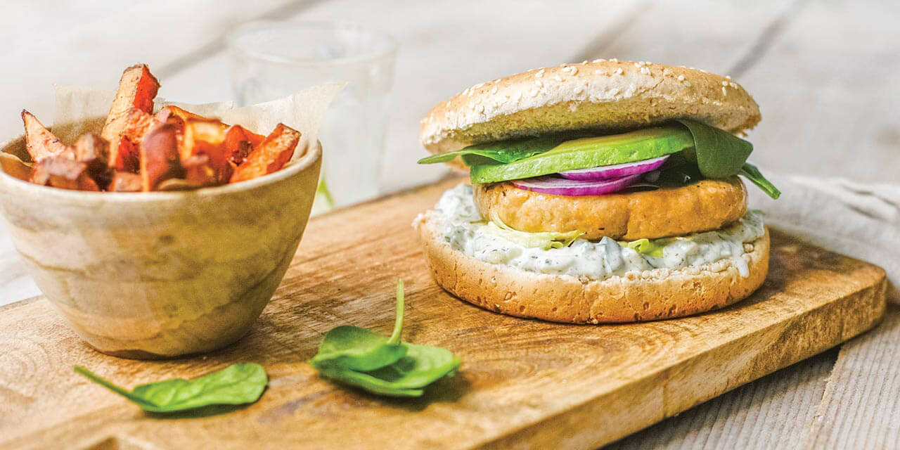 Burger de poulet santé