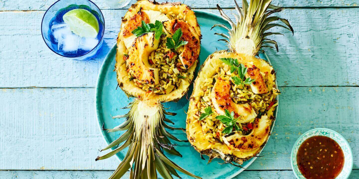 Ananas grillé, sauce BBQ aux épices