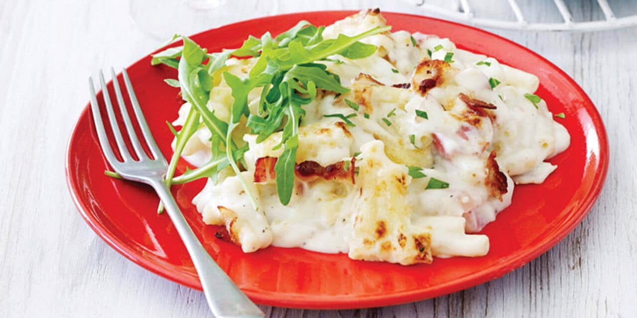 Macaroni aux fromages italiens et lardons
