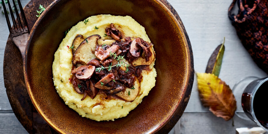 Poêlée de champignons des bois et polenta crémeuse