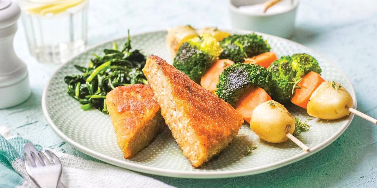 Groentebrochette met Zwitserse schijf