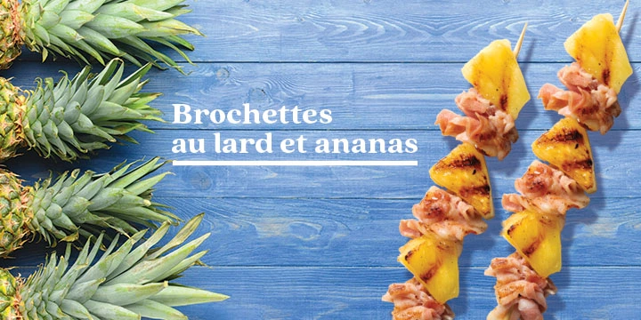 Brochettes met spek en ananas