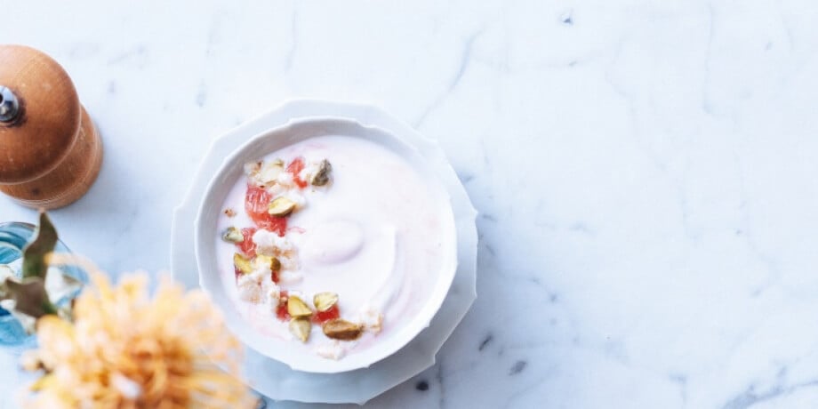 Roze yoghurt