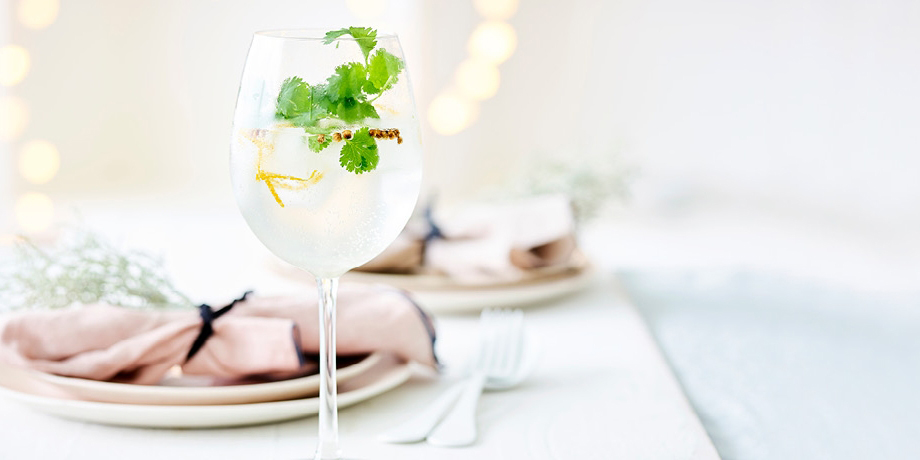 Gin tonic met koriander en citrusfruit
