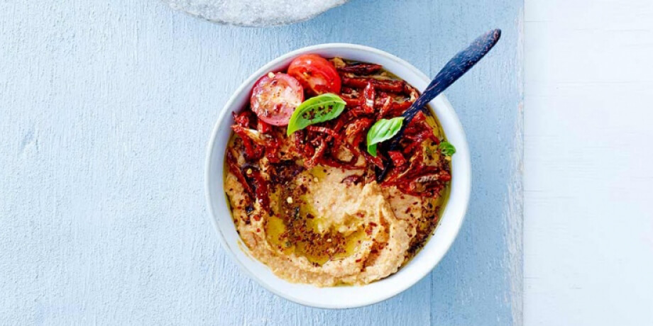 Houmous de lentilles et tomates séchées