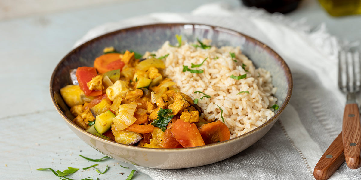 Poêlée de légumes épicée au riz