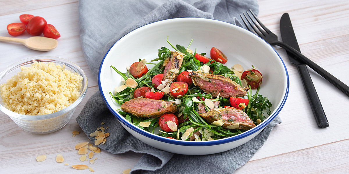 Tagliata uit het Midden-Oosten met couscous