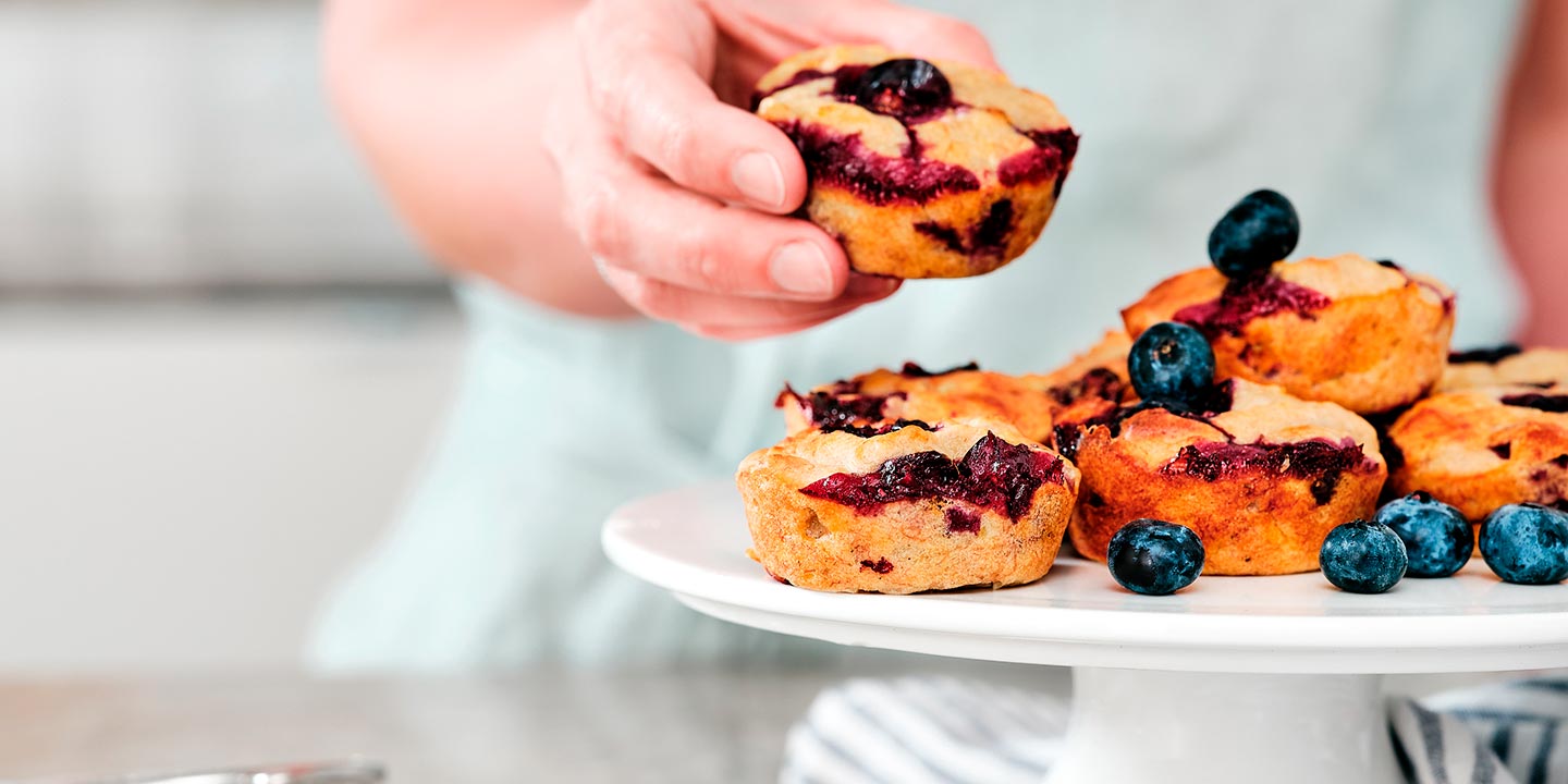 Muffins de bananes aux myrtilles