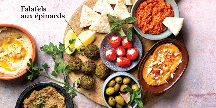 Falafels met spinazie