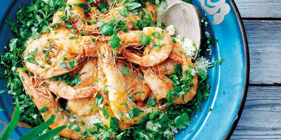 Couscous, gambas et chermoula