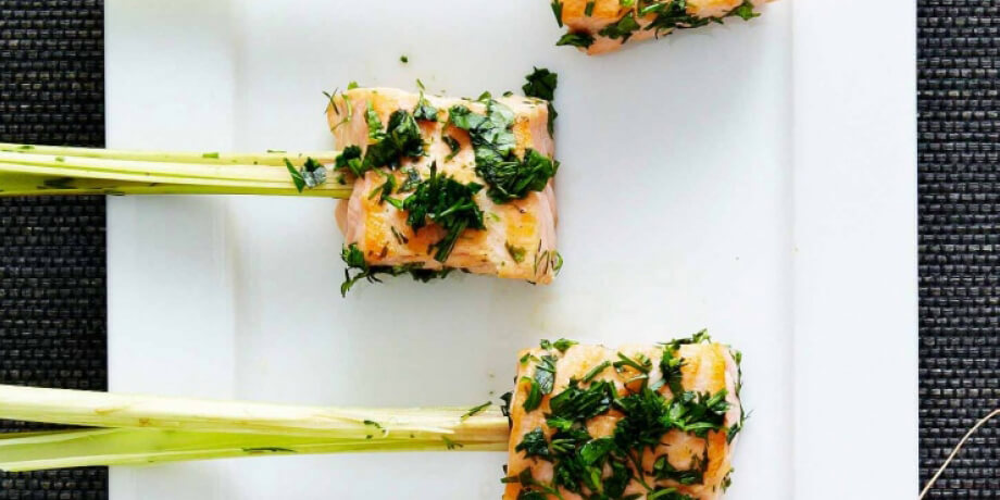 Brochettes de cœur de saumon