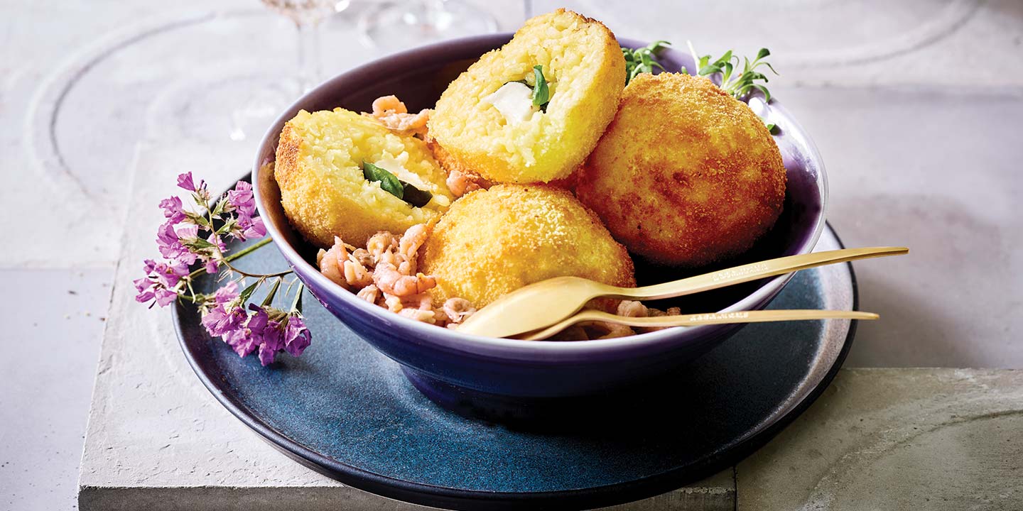 Arancini à la mozzarella et basilic