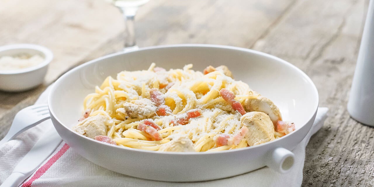 Pâtes carbonara au poulet
