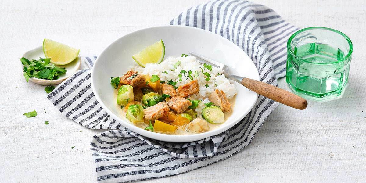 Curry vert aux légumes d'hiver et dés végétaliens