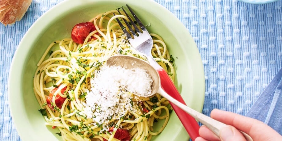 Spaghetti met gekonfijte tomaten