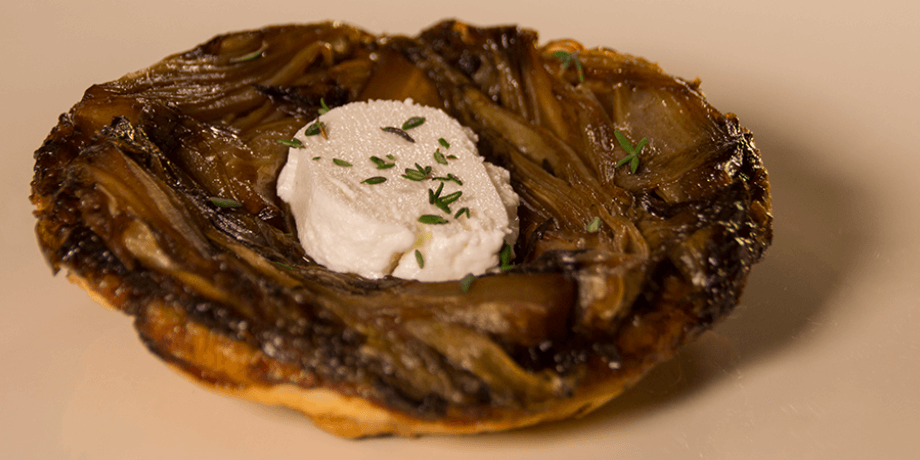 Tarte tatin met witloof en geitenkaas