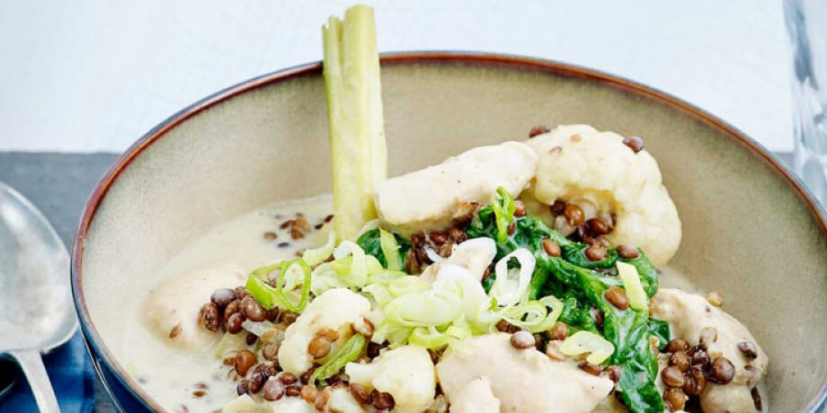 Curry de lentilles au poulet