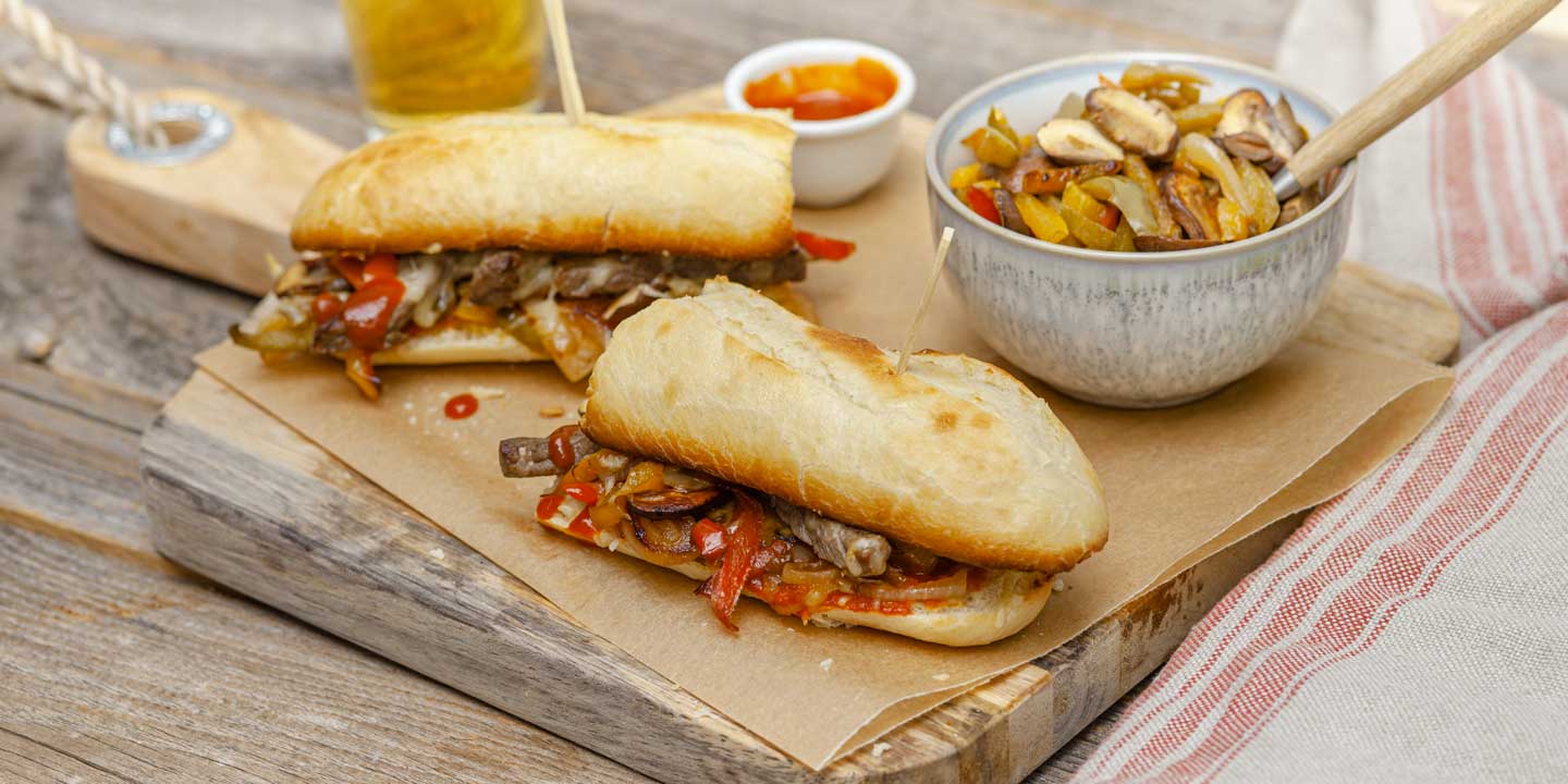 Philly cheese steak sandwich