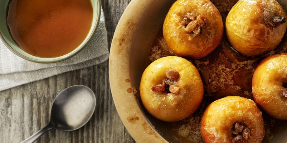 Pommes au four et caramel au beurre salé