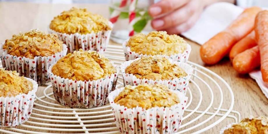 Muffins aux carottes et flocons d’avoine