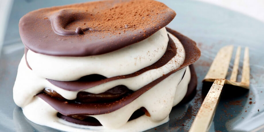 Millefeuille au chocolat, café et crème de marron