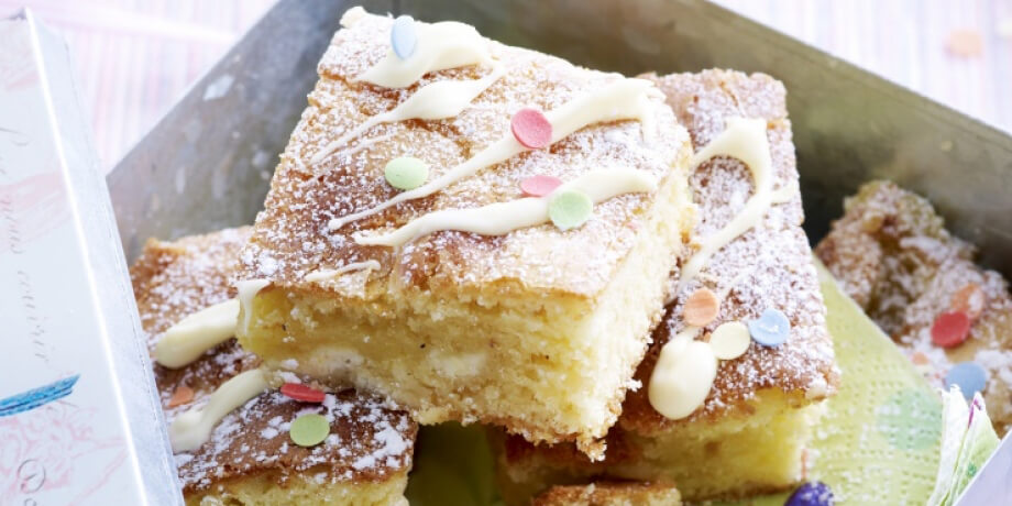 Blondies brownies met witte chocolade