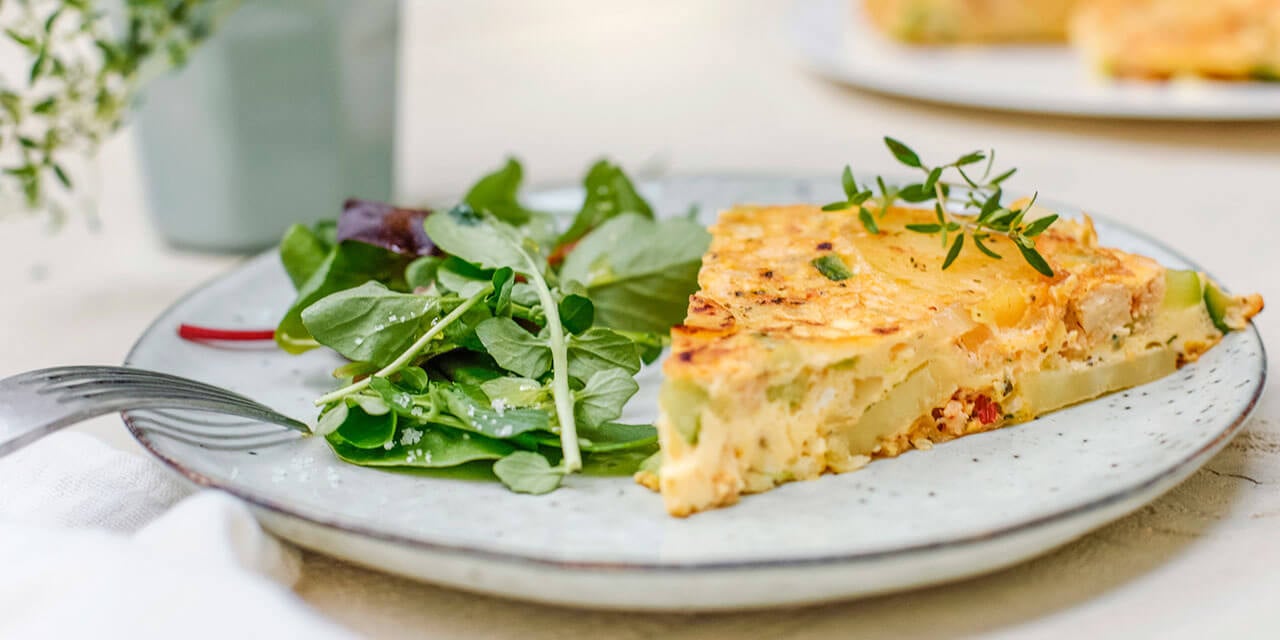 Frittata aux poireaux et à la courgette