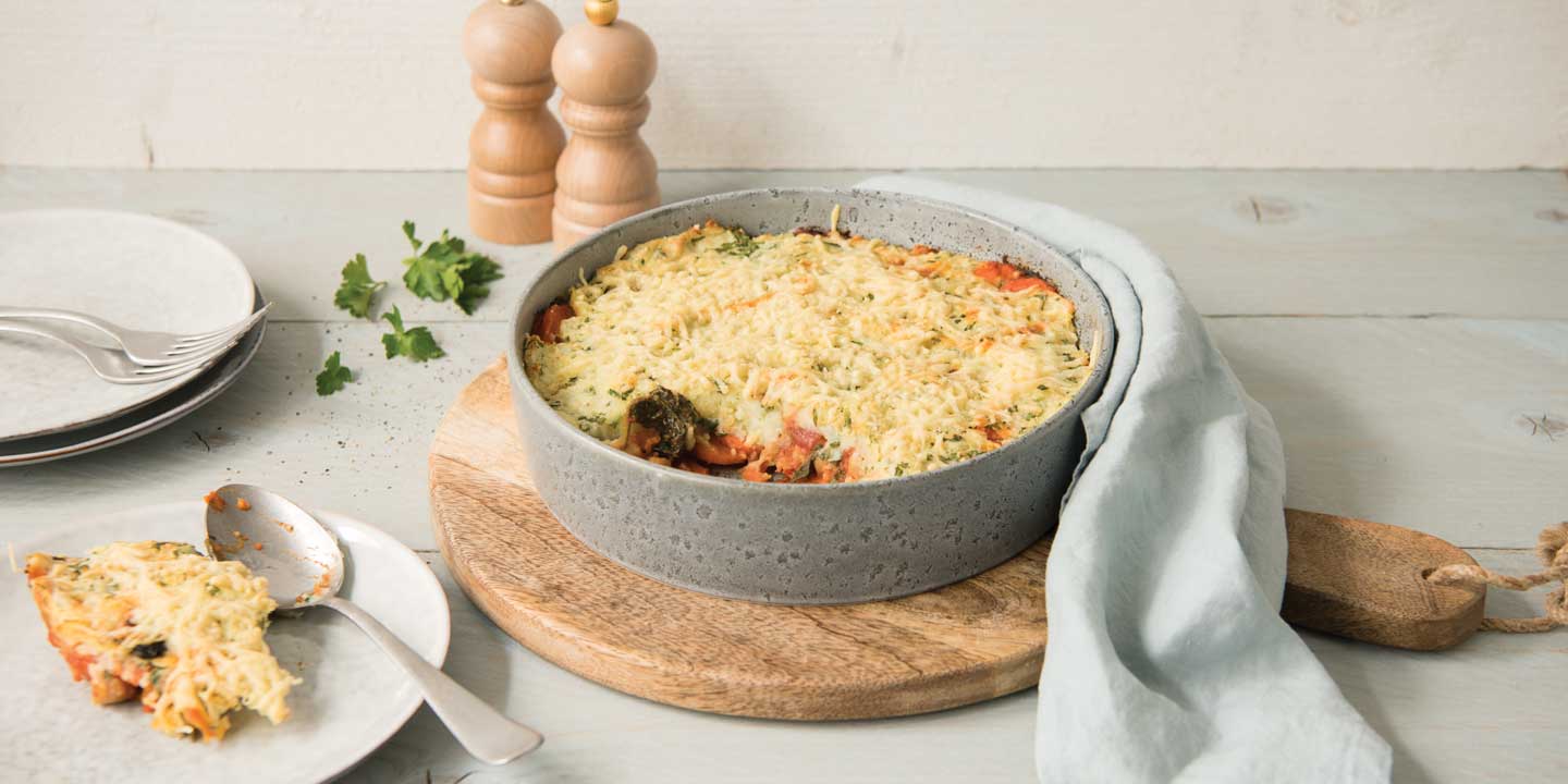 Ovenschotel met kikkererwten en kruidenpuree