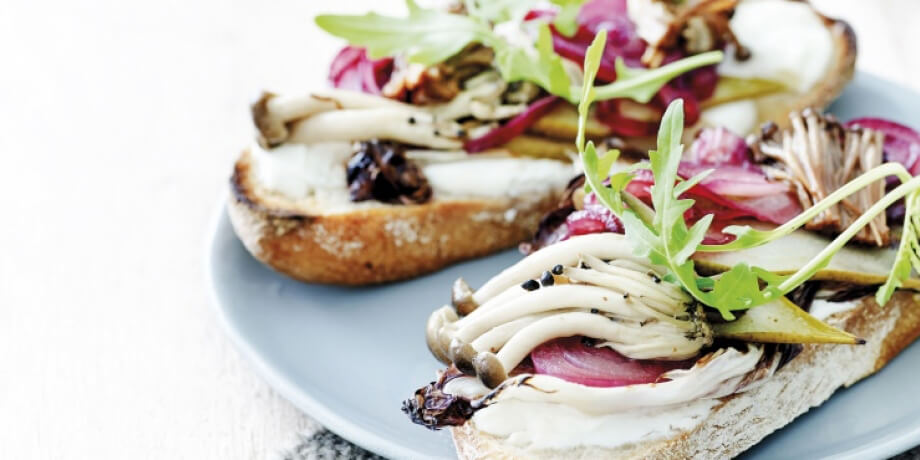 Bruschetta à la ricotta et champignons